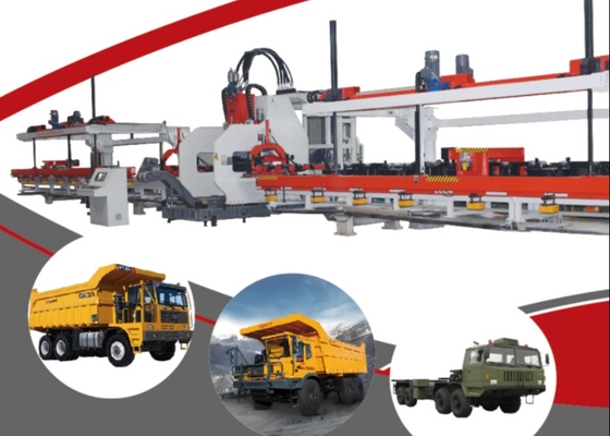 120 Ton Nominal Force CNC Plat Punching Line Produksi 25 Modul Untuk Truk Flat Beam