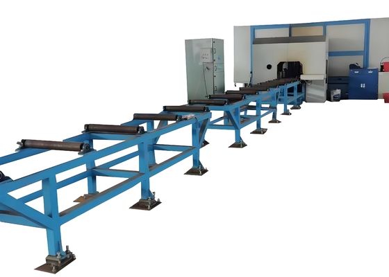 Lini Mesin Pengeboran, Pengguntingan, dan Penyadapan CNC H-Beam dengan Motor Servo 2 KW, Infeed Pengeboran, Ukuran 500×500mm