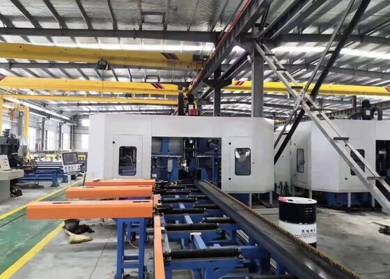 Mesin Pengeboran dan Pemotongan H Beam CNC 3D dengan Ketebalan Benda Kerja 40mm, Daya 55KW