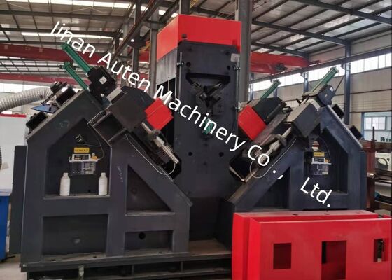 40m/Min Kecepatan Angle Feeding Cnc Steel Metal Boring Machine Line 3pcs Bor di setiap sisi