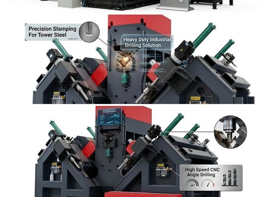 Model JNC2532 Cnc Angle Steel Drilling Marking Processing Line Dengan Saluran Umpan