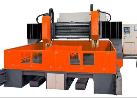 Mesin Bor dan Milling Pelat Gantry CNC Penggunaan Industri dengan Konveyor Chip