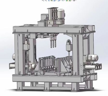 Multi Spindle CNC H Beam Drilling Machine untuk Struktur Baja dengan Sembilan Kepala Bor Efisiensi Produksi Tinggi
