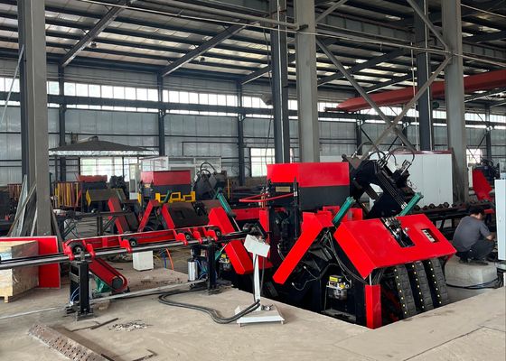 Mesin Lini Sudut CNC Otomatis Efisiensi Tinggi Untuk Pengeboran dan Pengecapan Baja Sudut Ukuran Besar