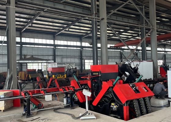 Mesin garis sudut CNC efisiensi tinggi dan otomatis untuk pengeboran dan pencetakan baja sudut besar