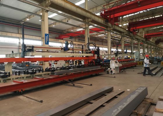 Lini Produksi Pengeboran CNC Pelat Datar Balok Memanjang Kendaraan Tugas Berat