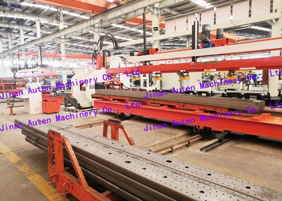 120 Ton Nominal Force CNC Plat Punching Line Produksi 25 Modul Untuk Truk Flat Beam