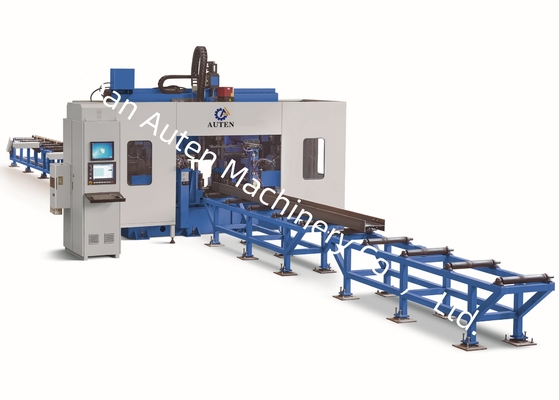 Mesin Pengeboran H Beam CNC Panjang Balok 2000～13000mm Motor Servo 2KW untuk Pengeboran Pemasukan