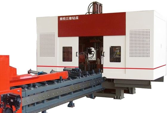 BT40 Spindle Utama CNC 3D Beams Drilling Marking Machine Line Metode Kontrol PLC