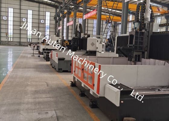 Mesin Bor dan Milling Pelat Gantry CNC Penggunaan Industri dengan Konveyor Chip