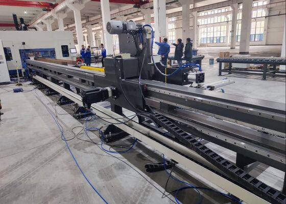 Model BHD700 Cnc I Beam Drilling Cutting Machine Line Φ5?? φ30mm Diameter Lubang Spindle Utama