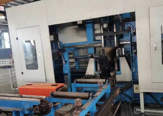 Industri konstruksi jembatan CNC Beam Boring And Sawing Machine Line Untuk Channel Steel