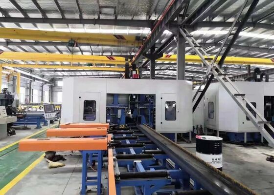 Industri konstruksi jembatan CNC Beam Boring And Sawing Machine Line Untuk Channel Steel
