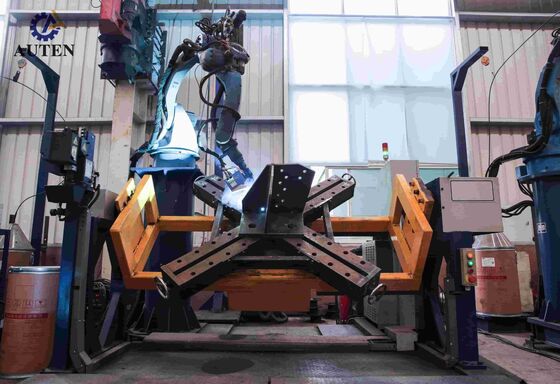 Robot mesin las dengan posisi ganda dan lima sumbu gantry memungkinkan transmisi menara las
