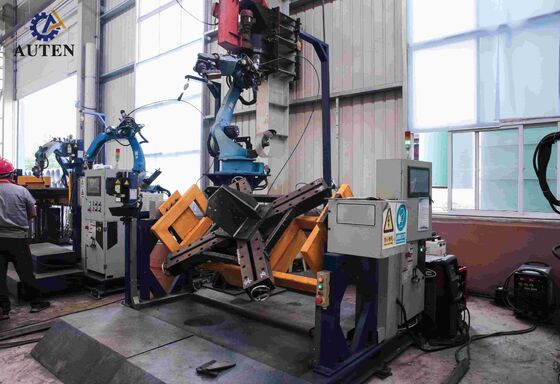 Robot mesin las dengan posisi ganda dan lima sumbu gantry memungkinkan transmisi menara las