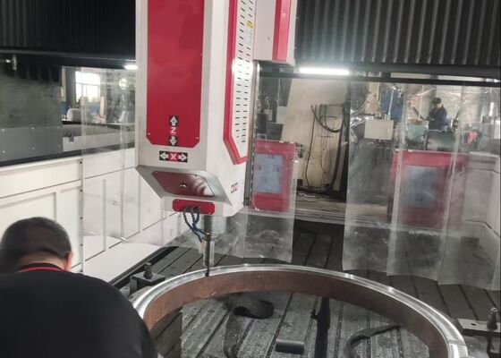 PHD4080 Mesin Bor Gantry CNC Bergerak Tipe CNC Milling Mesin Pelat Baja Flensa Penukar Panas