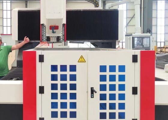 1200x1200mm Ukuran Flanges Plat Baja Pengolahan Mesin Pengeboran CNC 18mm Lebar T-Slot