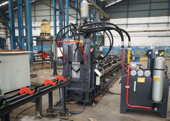 Ganda atau Single Blade Cnc Steel Angle Cutting Punching Machine Line 80m/Min Kecepatan Pemanfaatan