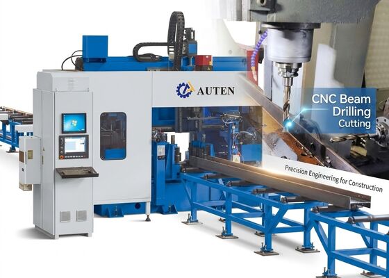 Total 3 Spindel Pusat Mesin Pengeboran Balok Struktural CNC 11/15KW Daya Motor Spindel