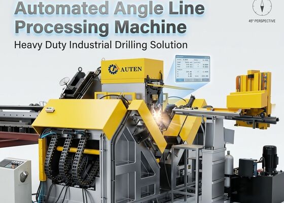 Digunakan Untuk Kerangka Baja Cnc Sudut Bor Baja Mesin Line Dengan Sistem Hidraulik