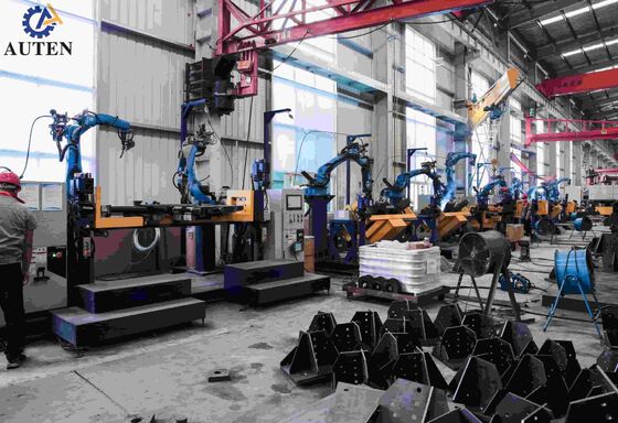 Robot mesin las dengan posisi ganda dan lima sumbu gantry memungkinkan transmisi menara las